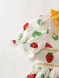 Strawberry Ruffle Smocked Twirl Dress