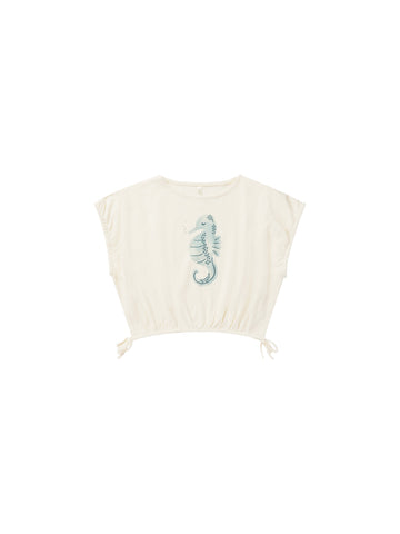 Seahorse Cropped Cinched Tee