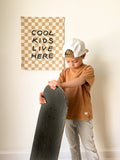 Checkered Taupe Cool Kids Banner