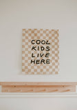 Checkered Taupe Cool Kids Banner