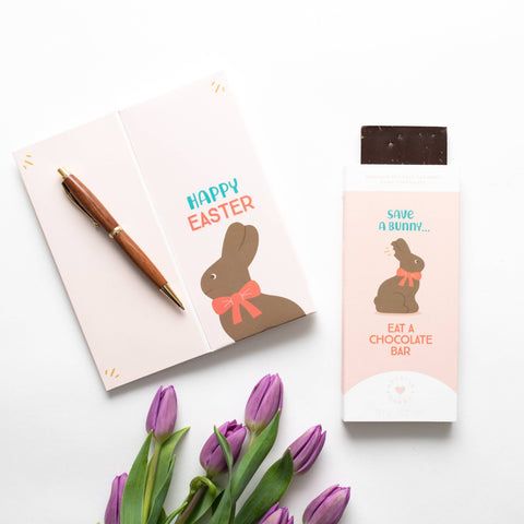 Easter Card + Chocolate Bar in ONE - Save a Bunny!