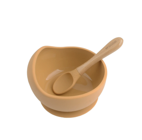 Camel Silicone Bowl W/ Spoon Set