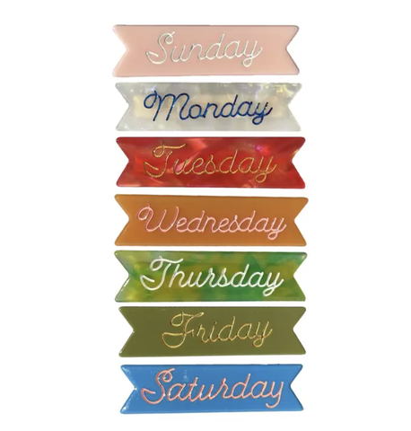 Days Of The Week Hair Clip Set