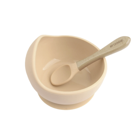 Nude Silicone Bowl W/ Spoon Set