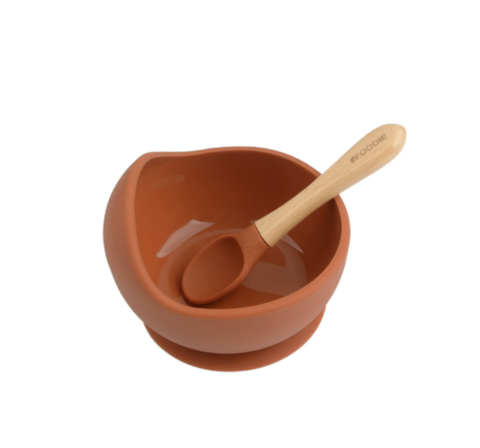 Rust Silicone Bowl W/ Spoon Set